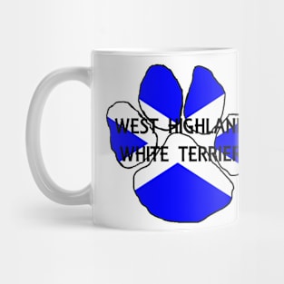 west highland white terrier name flag paw Mug